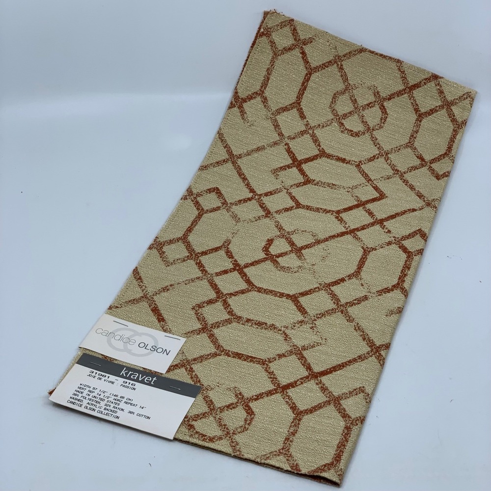 Kravet Candice Olson Designer Fabric Sample Joie De Vivre Passion Geometric